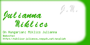 julianna miklics business card